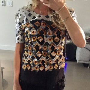 Silk shirt with beading